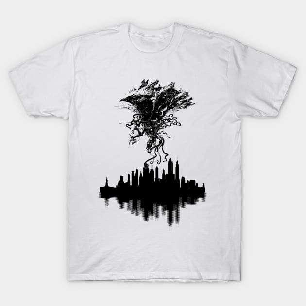 Emrakul Over City T-Shirt by Teal_Wolf